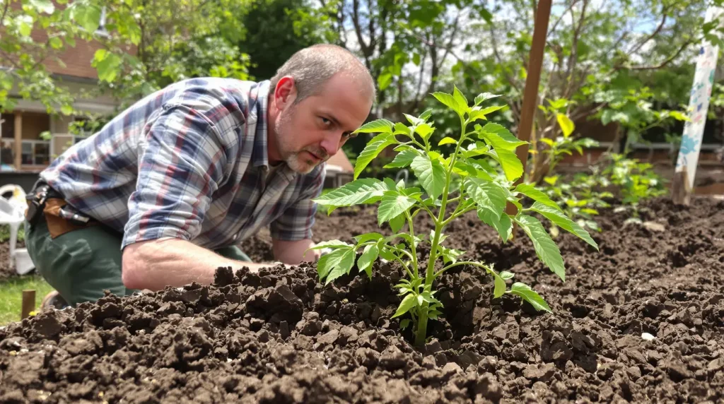 « Tu plantes tes tomates trop haut » : un pépiniériste m'a montré où enterrer la tige pour stopper le mildiou