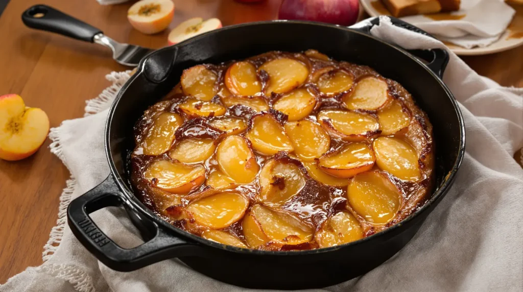 Je prépare ce gâteau aux pommes à la poêle : ultra simple, rapide, sans four et tellement réconfortant